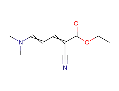 Molecular Structure of 51513-16-7 (2,4-Pentadienoic acid, 2-cyano-5-(dimethylamino)-, ethyl ester)