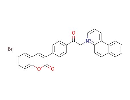4-{2-oxo-2-[4-(2-oxo-2H-chromen-3-yl)phenyl]ethyl}benzo[f]quinolinium bromide