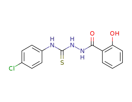 Molecular Structure of 26131-23-7 (Benzoic acid, 2-hydroxy-,
2-[[(4-chlorophenyl)amino]thioxomethyl]hydrazide)