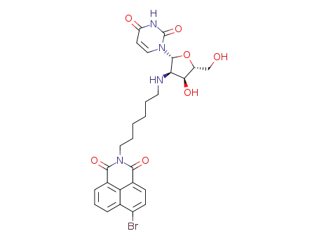 6-bromo-2-(6-((2R,3R,4S,5R)-2-(2,4-dioxo-3,4-dihydropyrimidin-1(2H)-yl)-4-hydroxy-5-(hydroxymethyl)tetrahydrofuran-3-ylamino)hexyl)-1H-benzo[de]isoquinoline-1,3(2H)-dione