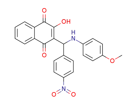 2-hydroxy-3-(((4-methoxyphenyl)amino)(4-nitrophenyl)methyl)naphthalene-1,4-dione