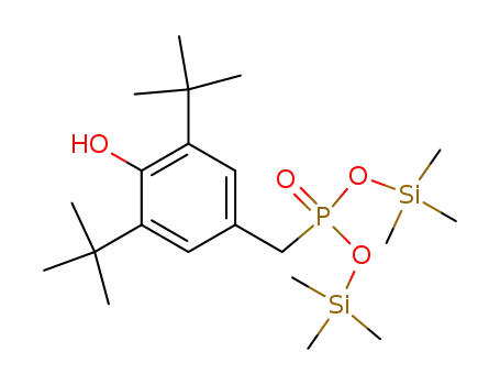 Molecular Structure of 67344-32-5 (Phosphonic acid, [[3,5-bis(1,1-dimethylethyl)-4-hydroxyphenyl]methyl]-,
bis(trimethylsilyl) ester)