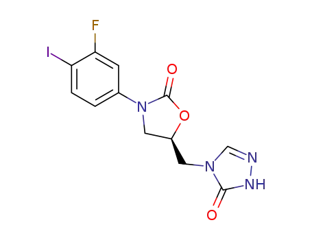 (R)-3-(3-fluoro-4-iodophenyl)-5-((5-oxo-4,5-dihydro-1H-1,2,4-triazol-1-yl)methyl)oxazolidin-2-one