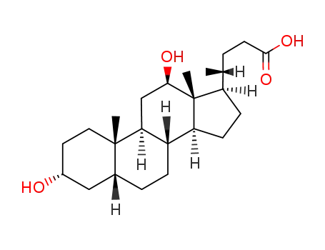 Molecular Structure of 570-62-7 ((4R)-4-[(3R,5R,8R,9S,10S,12R,13R,14S,17R)-3,12-dihydroxy-10,13-dimethyl-2,3,4,5,6,7,8,9,11,12,14,15,16,17-tetradecahydro-1H-cyclopenta[a]phenanthren-17-yl]pentanoic acid)
