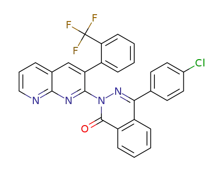4-(4-chlorophenyl)-2-(3-(2-(trifluoromethyl)phenyl)-1,8-naphthyridin-2-yl)phthalazin-1(2H)-one
