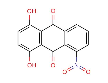 Molecular Structure of 27573-16-6 (9,10-Anthracenedione, 1,4-dihydroxy-5-nitro-)