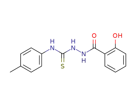 Molecular Structure of 94565-94-3 (Benzoic acid, 2-hydroxy-,
2-[[(4-methylphenyl)amino]thioxomethyl]hydrazide)