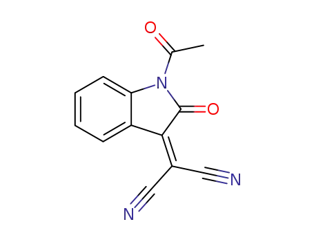Molecular Structure of 79343-59-2 (2H-Indol-2-one, 1-acetyl-3-(dicyanomethylene)-1,3-dihydro-)