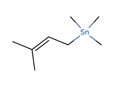 Molecular Structure of 17314-40-8 (Stannane, trimethyl(3-methyl-2-butenyl)-)