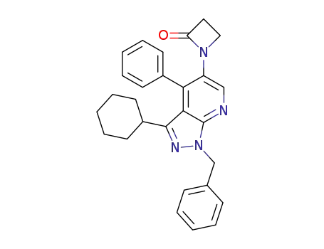 1-(1-benzyl-3-cyclohexyl-4-phenyl-1H-pyrazolo[3,4-b]pyridin-5-yl)azetidin-2-one