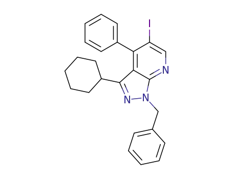 1-benzyl-3-cyclohexyl-5-iodo-4-phenyl-1H-pyrazolo-[3,4-b]pyridine