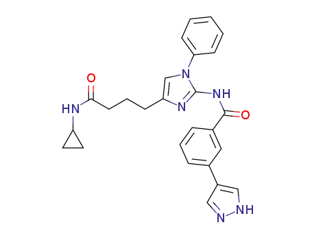 N-(4-(4-(cyclopropylamino)-4-oxobutyl)-1-phenyl-1H-imidazol-2-yl)-3-(1H-pyrazol-4-yl)benzamide