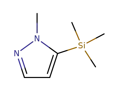 Molecular Structure of 92524-99-7 (1-METHYL-5-TRIMETHYLSILANYL-1H-PYRAZOLE)