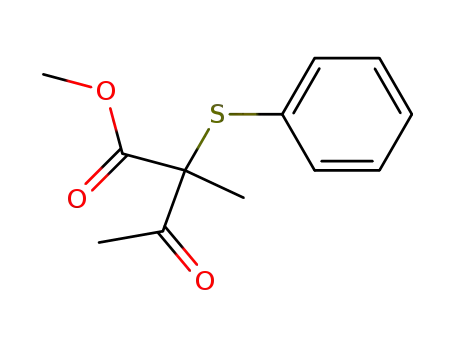 Molecular Structure of 82111-72-6 (Butanoic acid, 2-methyl-3-oxo-2-(phenylthio)-, methyl ester)