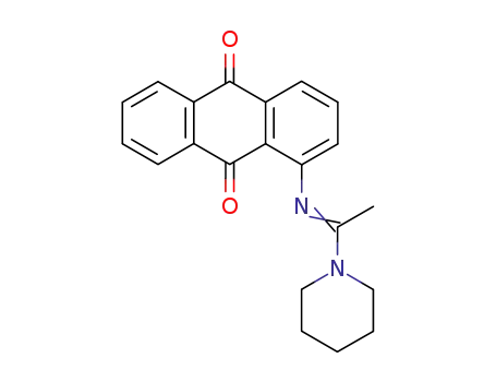 Molecular Structure of 90904-46-4 (Piperidine, 1-[1-[(9,10-dihydro-9,10-dioxo-1-anthracenyl)imino]ethyl]-)