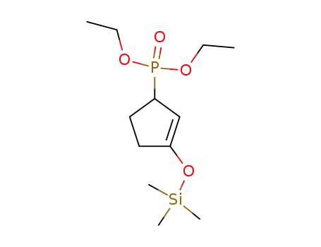 Molecular Structure of 81435-28-1 (Phosphonic acid, [3-[(trimethylsilyl)oxy]-2-cyclopenten-1-yl]-, diethyl
ester)