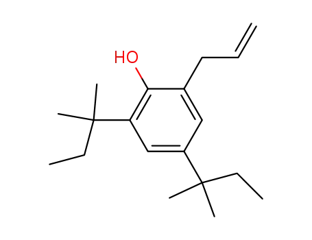 Molecular Structure of 139553-37-0 (Phenol, 2,4-bis(1,1-dimethylpropyl)-6-(2-propenyl)-)