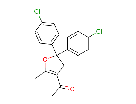 Molecular Structure of 135507-94-7 (Ethanone, 1-[5,5-bis(4-chlorophenyl)-4,5-dihydro-2-methyl-3-furanyl]-)