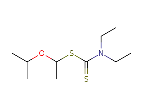 Molecular Structure of 112165-06-7 (Carbamodithioic acid, diethyl-, 1-(1-methylethoxy)ethyl ester)