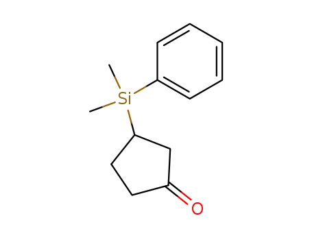 Molecular Structure of 109023-10-1 (Cyclopentanone, 3-(dimethylphenylsilyl)-)