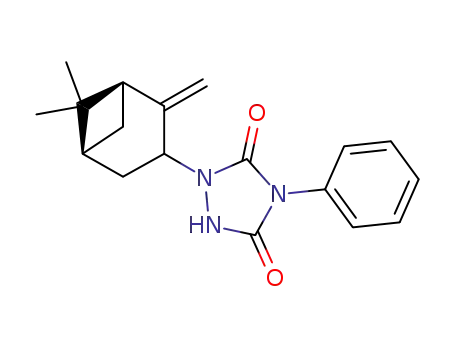 Molecular Structure of 82934-22-3 (1,2,4-Triazolidine-3,5-dione,
1-(6,6-dimethyl-2-methylenebicyclo[3.1.1]hept-3-yl)-4-phenyl-)