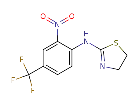 Molecular Structure of 137935-32-1 (2-Thiazolamine, 4,5-dihydro-N-[2-nitro-4-(trifluoromethyl)phenyl]-)