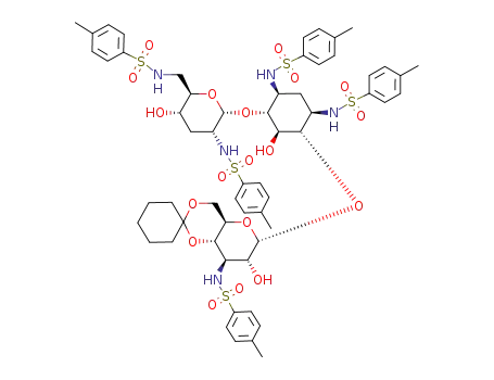 4'',6''-O-cyclohexylidene-3'-deoxy-1,3,2',6',3''-penta-N-tosylkanamycin B
