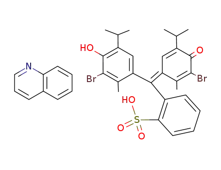 2-{(3-Bromo-4-hydroxy-5-isopropyl-2-methyl-phenyl)-[3-bromo-5-isopropyl-2-methyl-4-oxo-cyclohexa-2,5-dien-(Z)-ylidene]-methyl}-benzenesulfonic acid; compound with quinoline