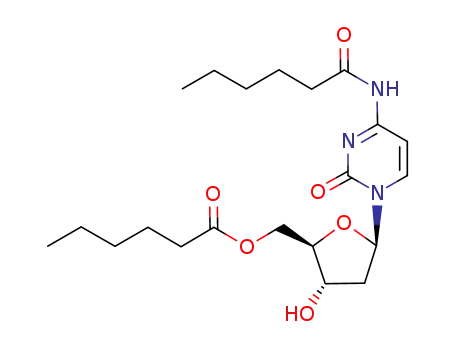 Hexanoic acid (2R,3S,5R)-5-(4-hexanoylamino-2-oxo-2H-pyrimidin-1-yl)-3-hydroxy-tetrahydro-furan-2-ylmethyl ester