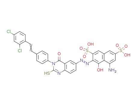 5-Amino-3-(3-{4-[(E)-2-(2,4-dichloro-phenyl)-vinyl]-phenyl}-2-mercapto-4-oxo-3,4-dihydro-quinazolin-6-ylazo)-4-hydroxy-naphthalene-2,7-disulfonic acid