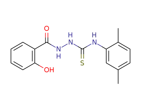 Molecular Structure of 94565-95-4 (Benzoic acid, 2-hydroxy-,
2-[[(2,5-dimethylphenyl)amino]thioxomethyl]hydrazide)