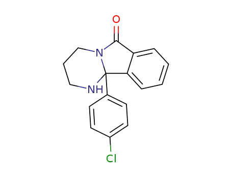 Molecular Structure of 5964-49-8 (Pyrimido[2,1-a]isoindol-6(2H)-one,
10b-(4-chlorophenyl)-1,3,4,10b-tetrahydro-)