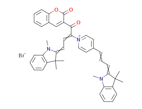 1-<1-(2-oxochromen-3-yl)-3-(1,3,3-trimethylindolin-2-ylidene)-1-propenyl>-4-<3-(1,3,3-trimethylindolin-2-ylidene)-1-propenyl>pyridinium bromide