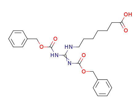 Molecular Structure of 189245-00-9 (Heptanoic acid,
7-[[bis[[(phenylmethoxy)carbonyl]amino]methylene]amino]-)