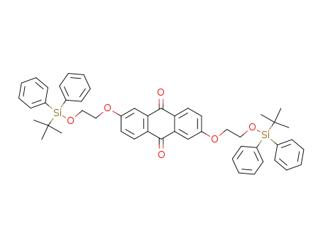 Molecular Structure of 345915-46-0 (9,10-Anthracenedione,
2,6-bis[2-[[(1,1-dimethylethyl)diphenylsilyl]oxy]ethoxy]-)