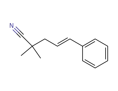 Molecular Structure of 87562-50-3 (4-Pentenenitrile, 2,2-dimethyl-5-phenyl-, (4E)-)