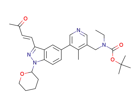Ethyl-{4-methyl-5-[3-(3-oxo-but-1-enyl)-1-(tetrahydro-pyran-2-yl)-1H-indazol-5-yl]-pyridin-3-ylmethyl}-carbamic acid tert-butyl ester