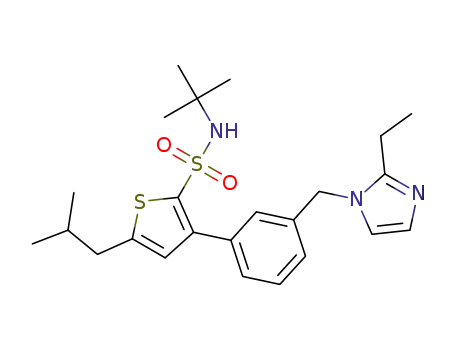 3-(3-(2-ethylimidazol-1-ylmethyl)phenyl)-5-isobutylthiophene-2-(N-tert-butyl)sulfonamide