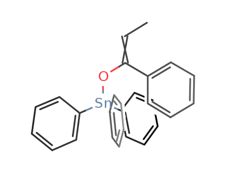 Molecular Structure of 91258-08-1 (Stannane, triphenyl[(1-phenyl-1-propenyl)oxy]-)