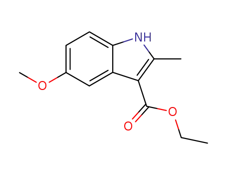 Molecular Structure of 34572-31-1 (1H-Indole-3-carboxylic acid, 5-methoxy-2-methyl-, ethyl ester)