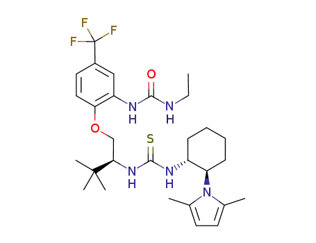 1-(2-((S)-2-(3-((1R,2R)-2-(2,5-dimethyl-1H-pyrrol-1-yl)cyclohexyl)thioureido)-3,3-dimethylbutoxy)-5-(trifluoromethyl)phenyl)-3-ethylurea