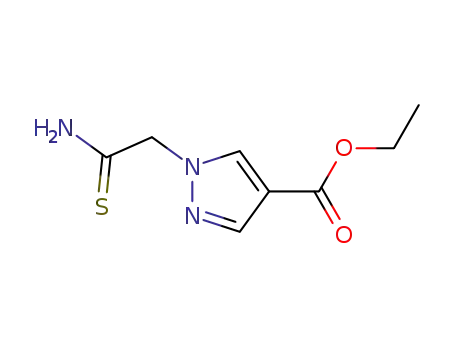 Molecular Structure of 1190234-57-1 (1H-Pyrazole-4-carboxylic acid, 1-(2-amino-2-thioxoethyl)-, ethyl ester)