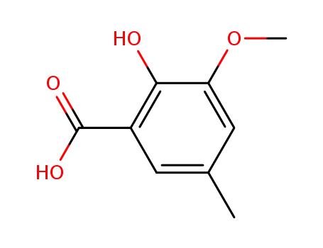 Molecular Structure of 4386-42-9 (2-hydroxy-3-methoxy-5-methylbenzoic acid)