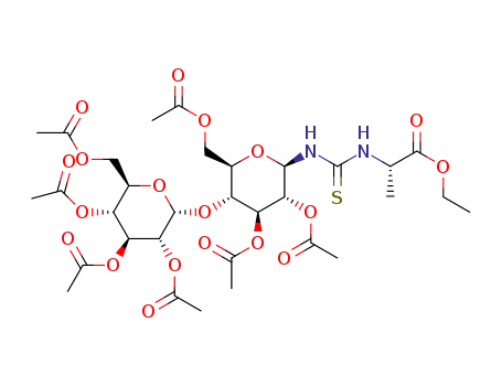 N-{[(2,3,4,6-tetra-O-acetyl-α-D-glucopyranosyl)-(1→4)-2,3,6-tri-O-acetyl-β-D-glucopyranosylamino]thioxomethyl}alanine ethyl ester
