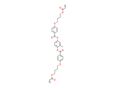 Molecular Structure of 132900-75-5 (Benzoic acid, 4-[4-[(1-oxo-2-propenyl)oxy]butoxy]-,
2-methyl-1,4-phenylene ester)