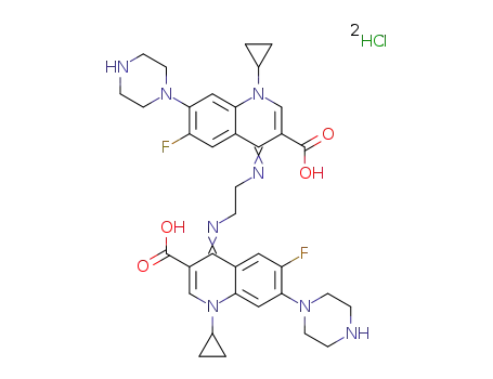 N,N'-ethylene bis(1-cyclopropyl-6-fluoro-4-oxo-7-(piperazine-1-yl)quinoline-3-carboxylic acid) dihydrochloride