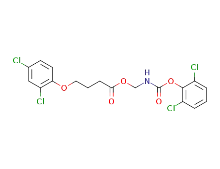 Molecular Structure of 64381-29-9 (Butanoic acid, 4-(2,4-dichlorophenoxy)-,
[[(2,6-dichlorophenoxy)carbonyl]amino]methyl ester)