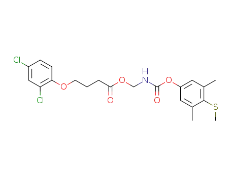 Molecular Structure of 64381-34-6 (Butanoic acid, 4-(2,4-dichlorophenoxy)-,
[[[3,5-dimethyl-4-(methylthio)phenoxy]carbonyl]amino]methyl ester)