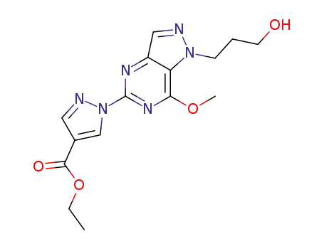 ethyl 1-[1-(3-hydroxypropyl)-7-methoxy-1H-pyrazolo[4,3-d]pyrimidin-5-yl]-1H-pyrazole-4-carboxylate