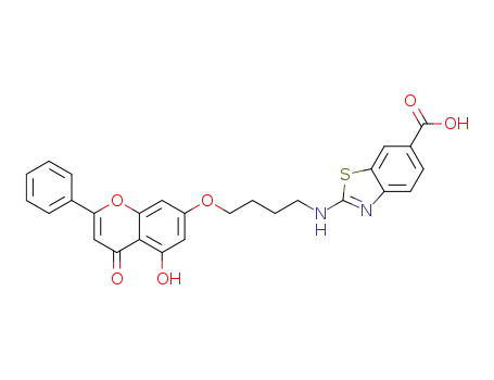 2-(4-(5-hydroxy-4-oxo-2-phenyl-4H-chromen-7-yloxy)butylamino)benzo[d]thiazole-6-carboxylic acid